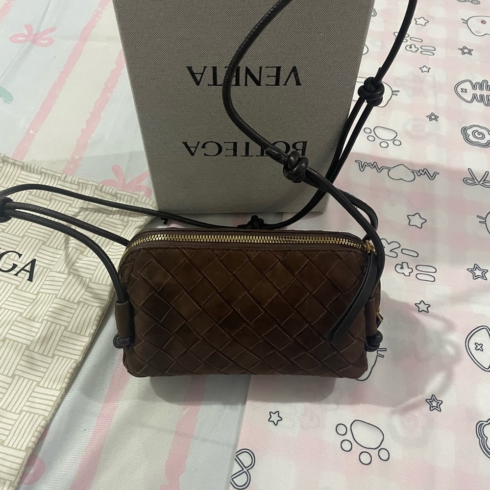 Bottega Veneta Brown Woven Leather Crossbody